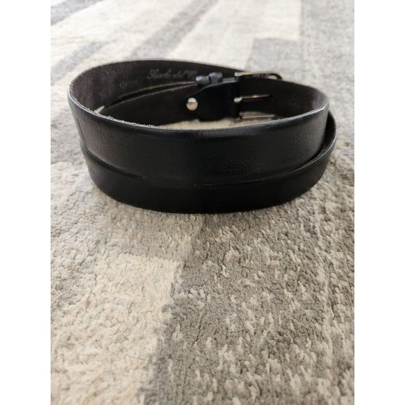 LOUOLA del CUOIO Black Leather MADE IN ITALY Belt Sz 40 x 1" Wide - Picture 5 of 7